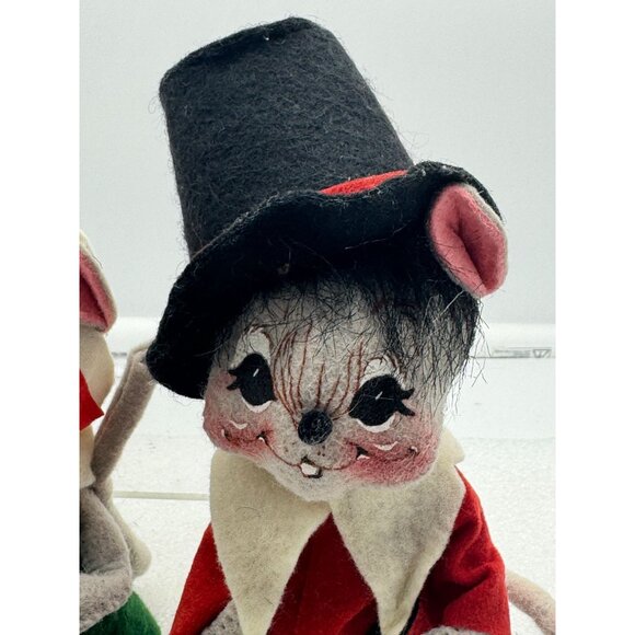 Vintage Pair of Annalee Mobilitee Dolls Pilgrim Mice Thanksgiving Decor - Picture 3 of 8